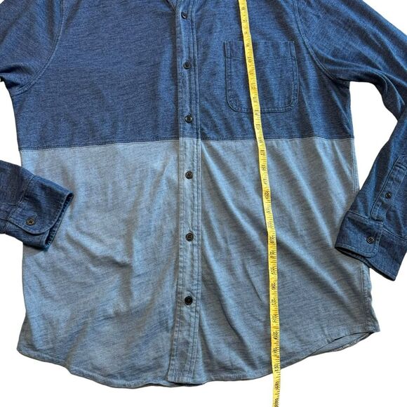 J. Crew Indigo Men's Dyed Colorblock Harbor Shirt Size XL - Picture 6 of 8